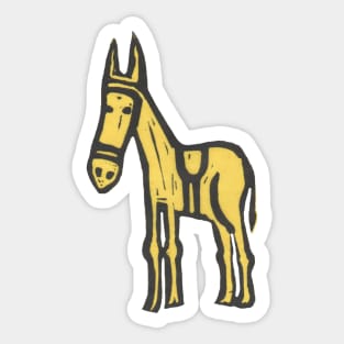 Donkey, yellow beach donkey, classic British Summer Fun! Sticker